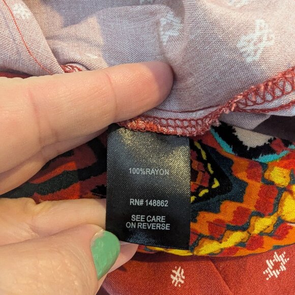 Torrid Skater Dress Orange Black Southwestern Style Mini Challis Plus Size 1 - Picture 9 of 12